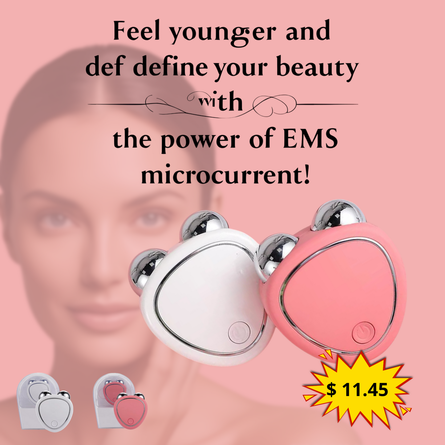 1PCS EMS Mini Face Slimming Massager Micro Current Beauty Instrument Delicate Contour Facial Lifting Firming Skin Diminish Set