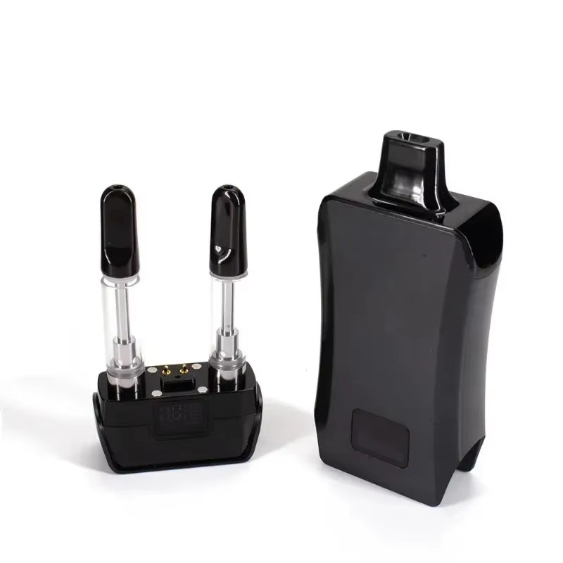 Dual Cart Cartridge Vape Pen Vaporizer Mod 500Mah Preheat Battery with LCD Display Bottom Intake Hiden Carts for Thich Oil Ecig