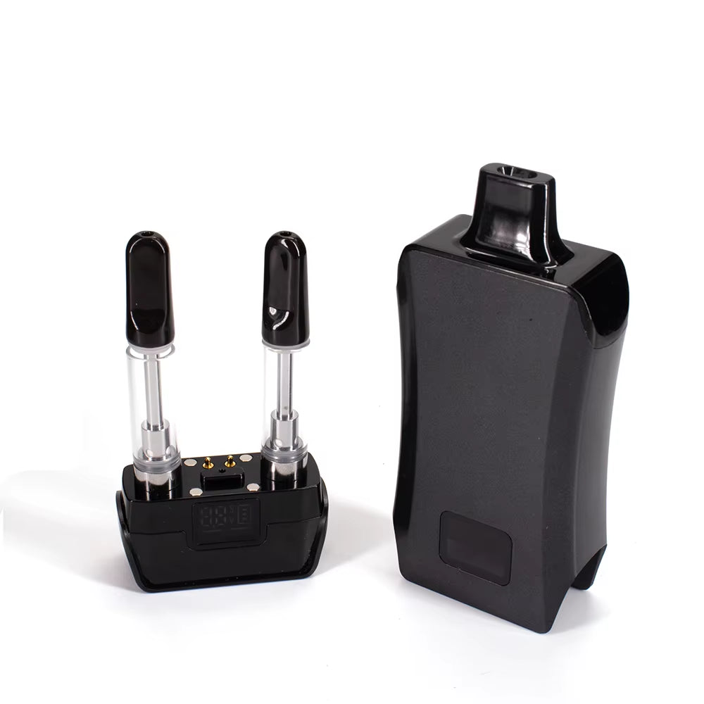 Dual Cart Cartridge Vape Pen Vaporizer Mod 500Mah Preheat Battery with LCD Display Bottom Intake Hiden Carts for Thich Oil Ecig