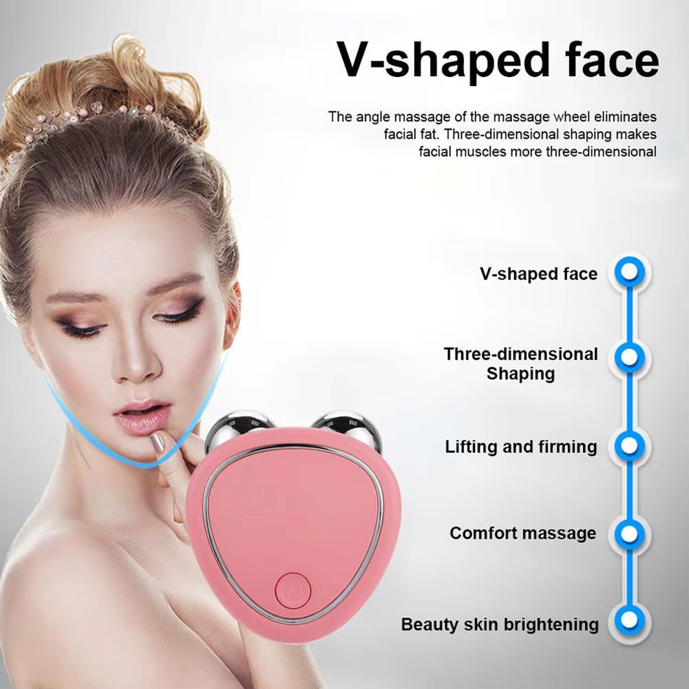 1PCS EMS Mini Face Slimming Massager Micro Current Beauty Instrument Delicate Contour Facial Lifting Firming Skin Diminish Set