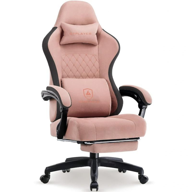 【Springtok】Gtplayer Gaming Chair, Technical Fabric Office Chair with Pocket Spring Cushion, Linkage Armrests and Footrest, High Back Ergonomic Chair Springtok Adjustable