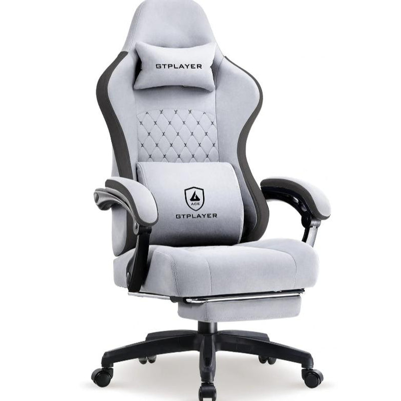 【Springtok】Gtplayer Gaming Chair, Technical Fabric Office Chair with Pocket Spring Cushion, Linkage Armrests and Footrest, High Back Ergonomic Chair Springtok Adjustable