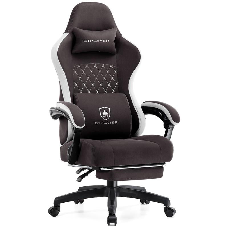 【Springtok】Gtplayer Gaming Chair, Technical Fabric Office Chair with Pocket Spring Cushion, Linkage Armrests and Footrest, High Back Ergonomic Chair Springtok Adjustable