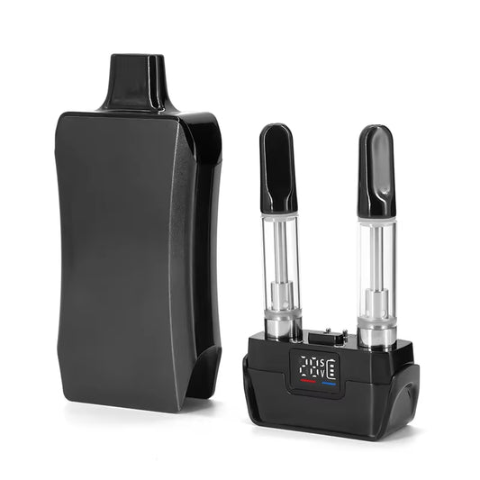 Dual Cart Cartridge Vape Pen Vaporizer Mod 500Mah Preheat Battery with LCD Display Bottom Intake Hiden Carts for Thich Oil Ecig