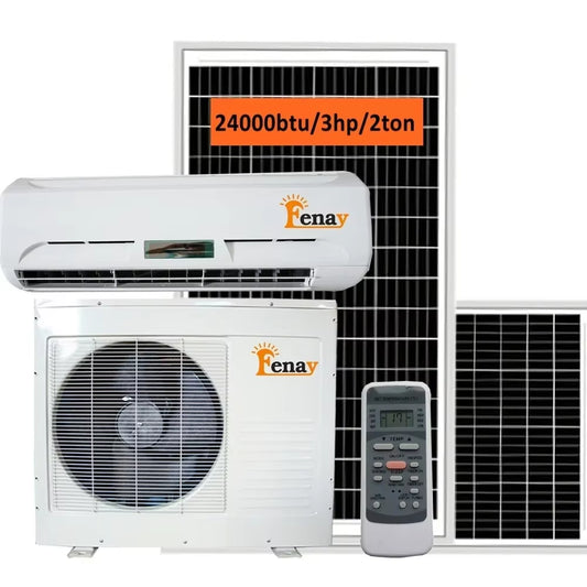 2 Ton 24000Btu Dc Inverter Hybrid Solar Powered Ac Air Conditioner Mini Split Unit for Home Use