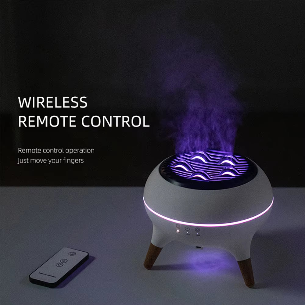 Dynamic Jellyfish Spray Air Humidifiers with Colourful Gradient Flame Night Lights Remote Control Essential Oil Aroma Diffusers