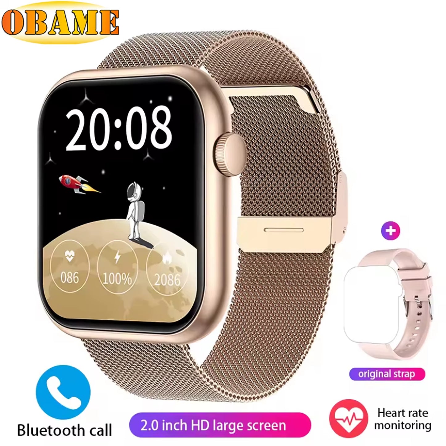 2025 New QX7 Sports Smart Watch Men Women 2.09-Inch Smartwatch GPS Bluetooth Call Heart Rate Blood Oxygen AI Voice Smartwatch