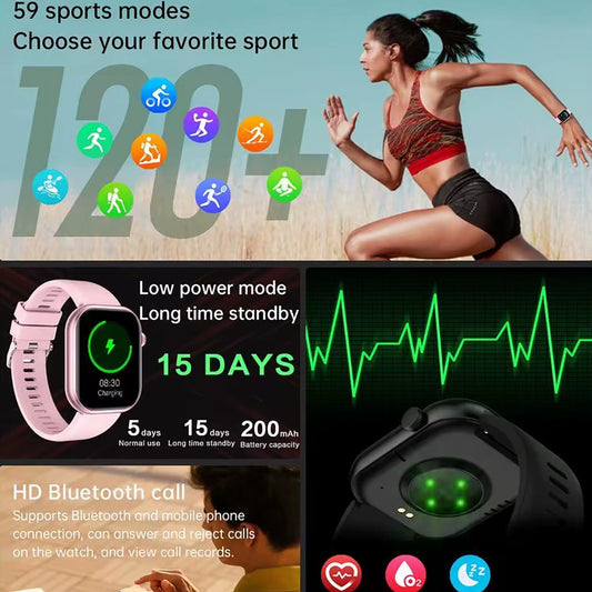 2025 New QX7 Sports Smart Watch Men Women 2.09-Inch Smartwatch GPS Bluetooth Call Heart Rate Blood Oxygen AI Voice Smartwatch