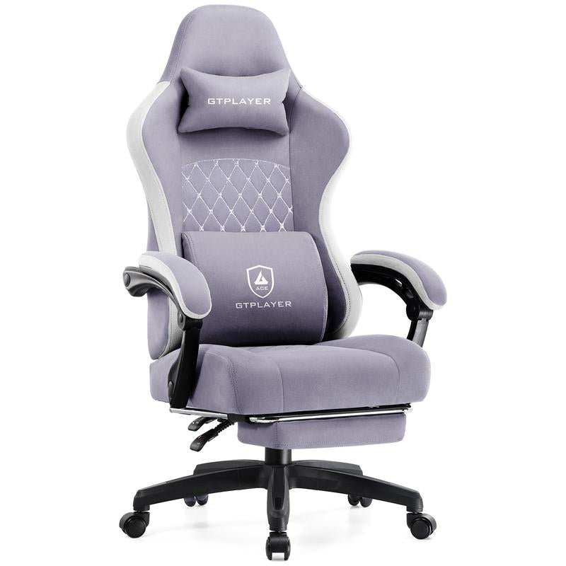 【Springtok】Gtplayer Gaming Chair, Technical Fabric Office Chair with Pocket Spring Cushion, Linkage Armrests and Footrest, High Back Ergonomic Chair Springtok Adjustable