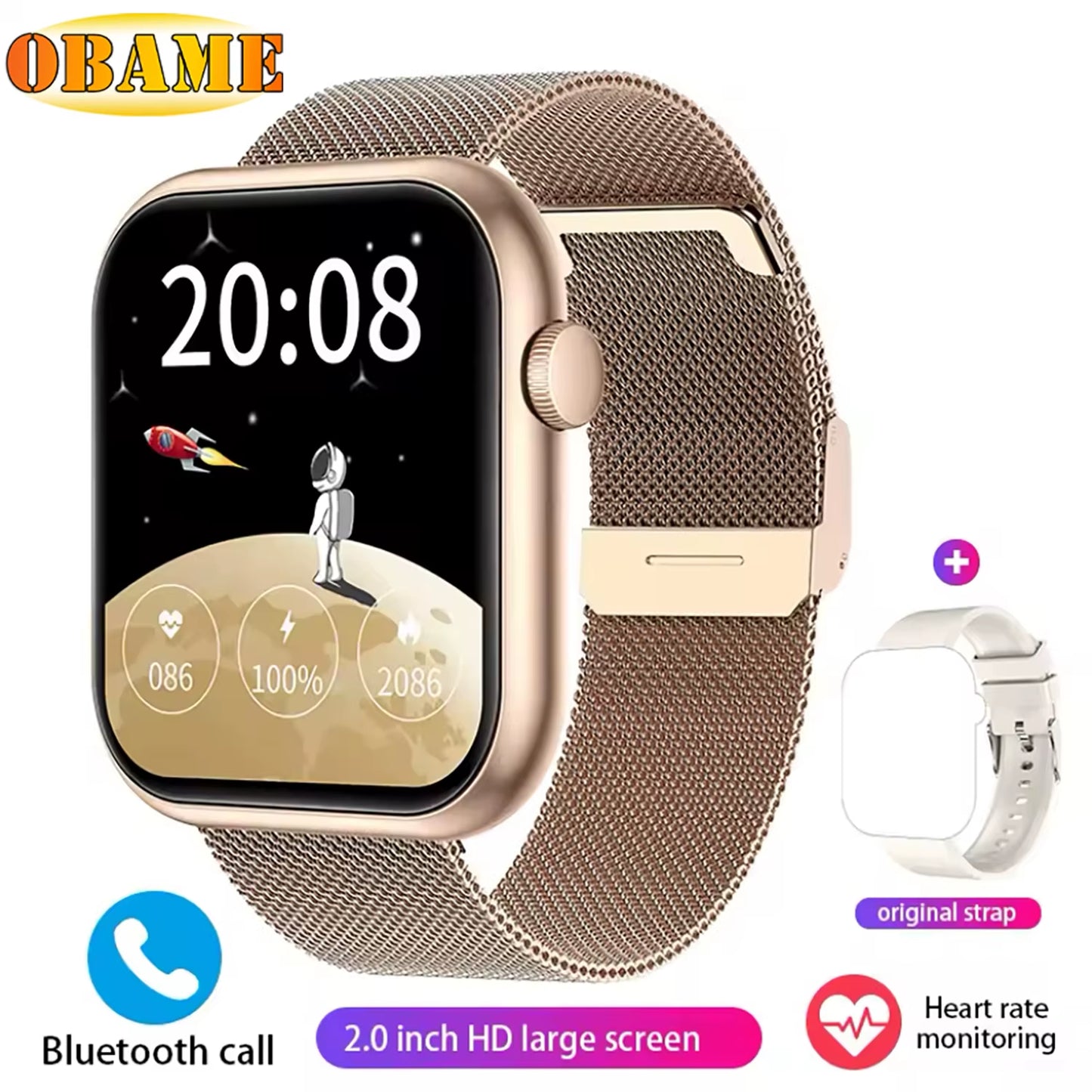 2025 New QX7 Sports Smart Watch Men Women 2.09-Inch Smartwatch GPS Bluetooth Call Heart Rate Blood Oxygen AI Voice Smartwatch