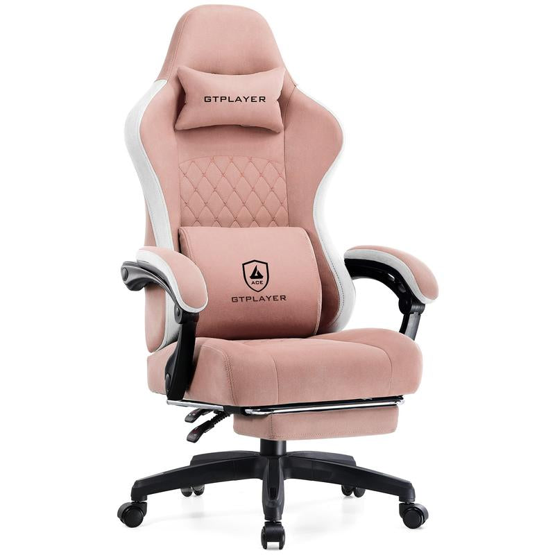 【Springtok】Gtplayer Gaming Chair, Technical Fabric Office Chair with Pocket Spring Cushion, Linkage Armrests and Footrest, High Back Ergonomic Chair Springtok Adjustable