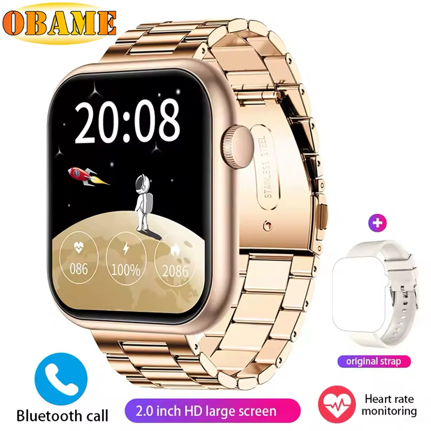 2025 New QX7 Sports Smart Watch Men Women 2.09-Inch Smartwatch GPS Bluetooth Call Heart Rate Blood Oxygen AI Voice Smartwatch